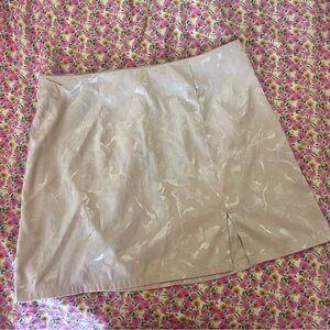 Women’s Gold Floral Silky Mini Skirt